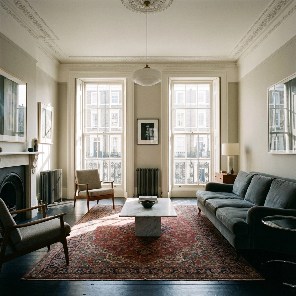 Victorian mansion block facades along Earl's Court Road SW5 near the District Line