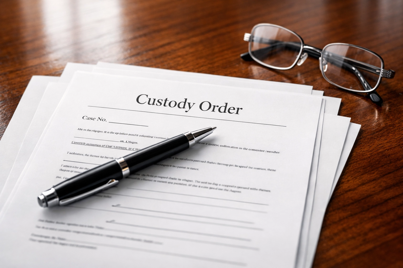 Official custody order documents reviewed by custody lawyers Fredericksburg VA for enforcement case