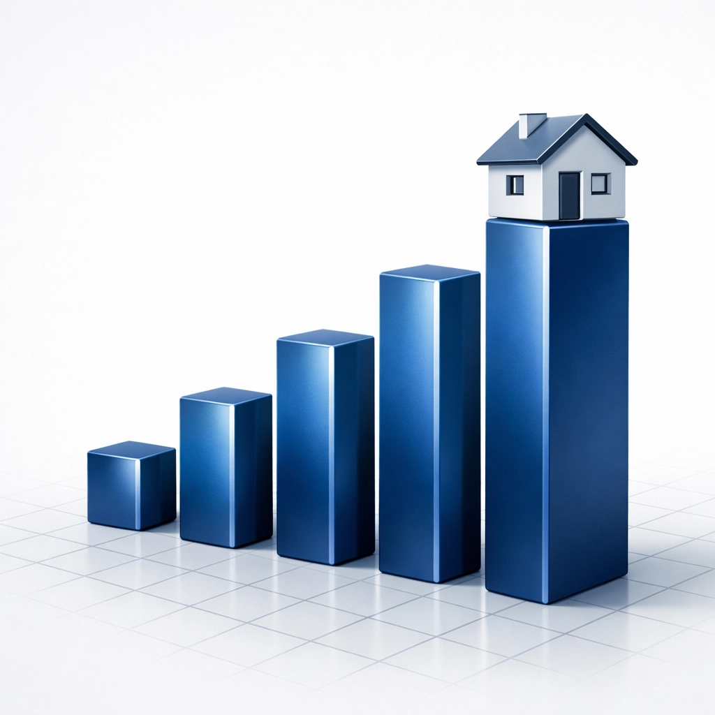 Financial chart showing steady capital growth and cashflow from an SMSF real estate asset.