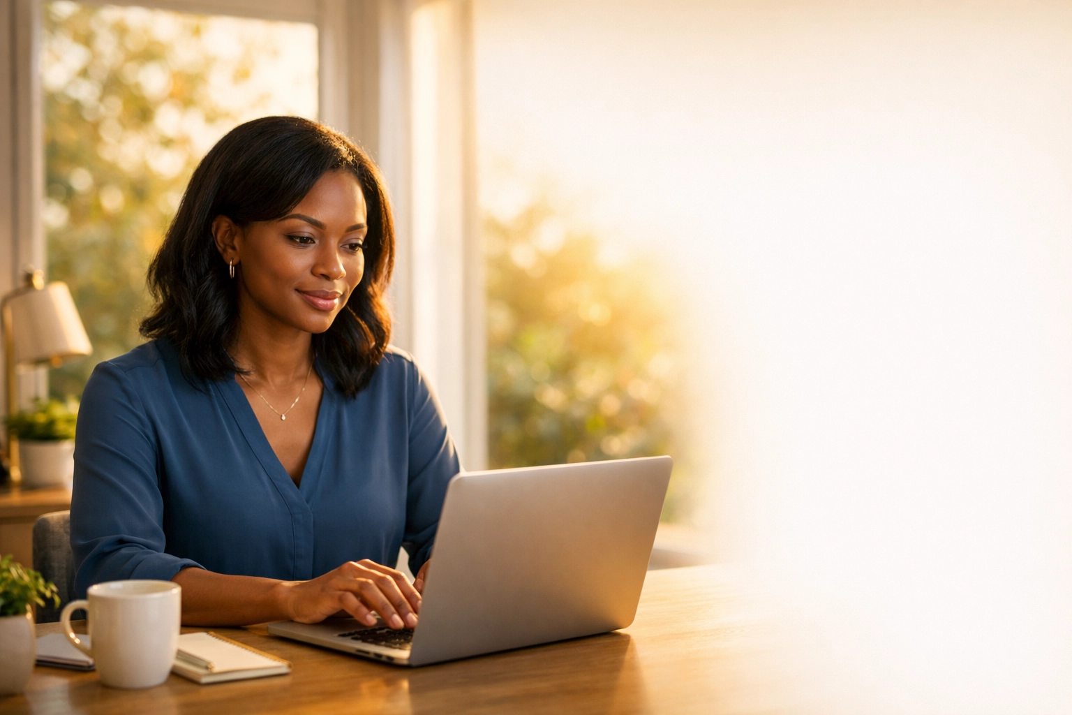 Remote employee working from home, demonstrating the need for accurate location tracking in payroll.