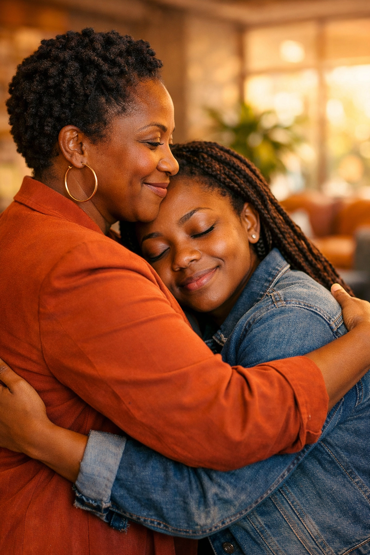 A compassionate embrace at a Family ReBuild center providing crisis counseling in New Jersey.