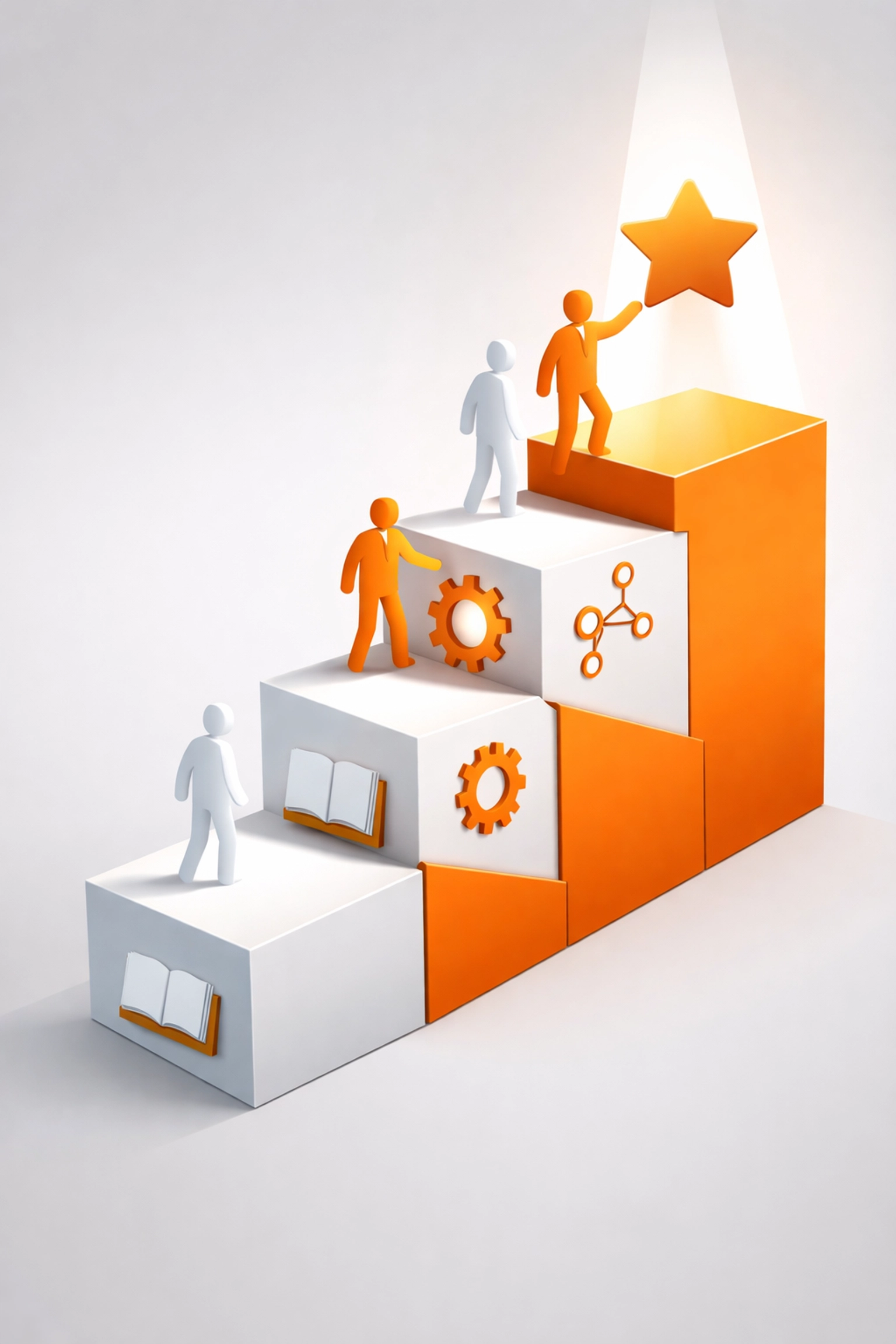 Abstract illustration of career progression and talent pipeline for community workforce development.