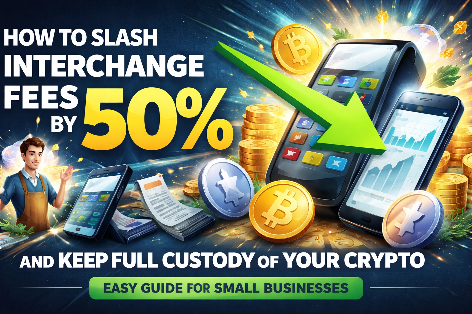 [HERO] How to Slash Interchange Fees by 50% and Keep Full Custody of Your Crypto (Easy Guide for Small Businesses)