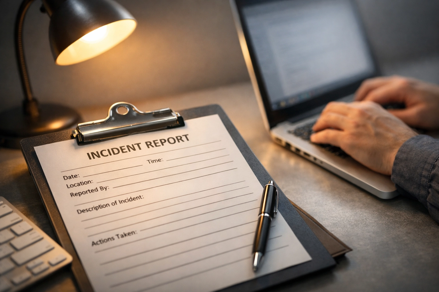 Healthcare compliance documentation and incident reporting forms review