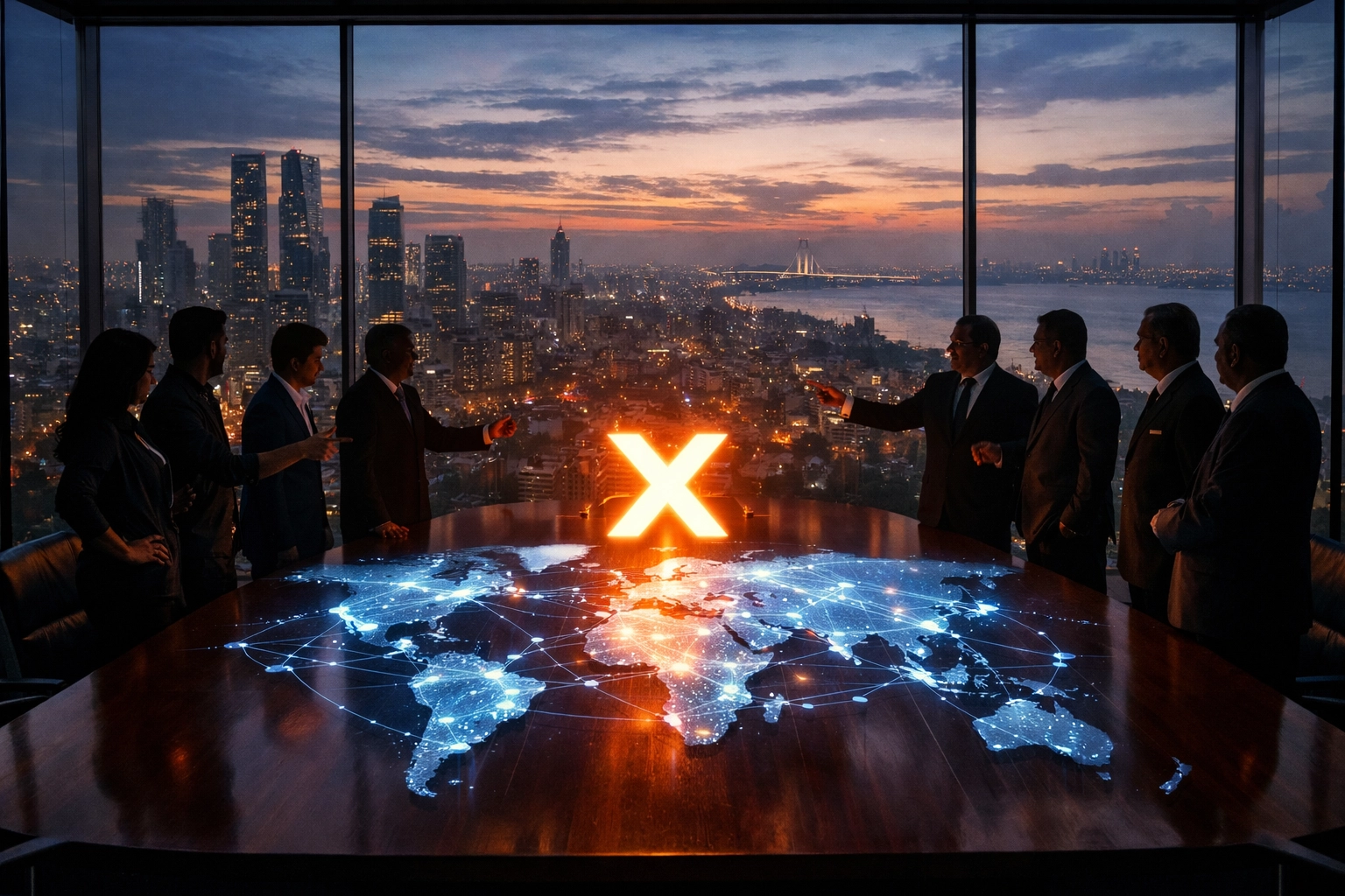 Tech executives and government officials discussing digital platform risks in a corporate news India boardroom.