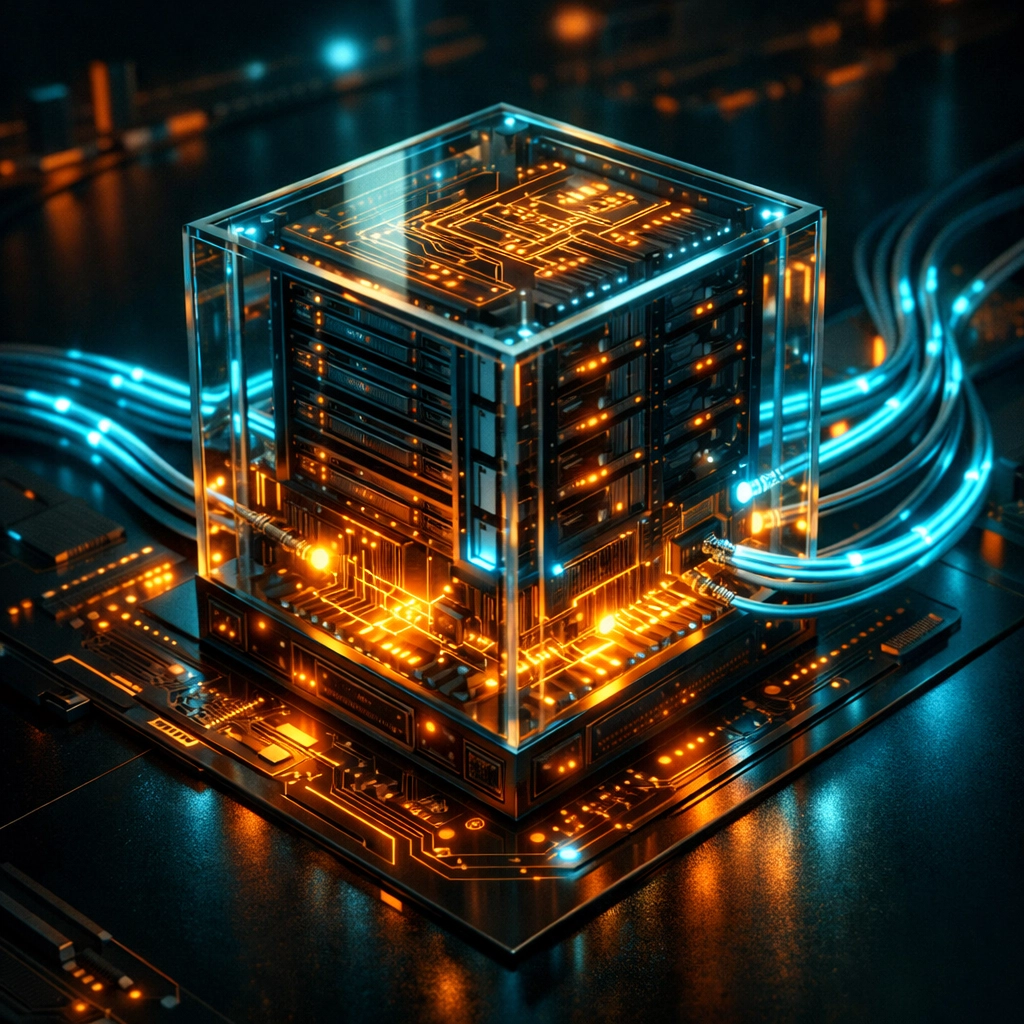 Futuristic digital server symbolizing high-speed technical foundations for modern blogging and AI search optimization.
