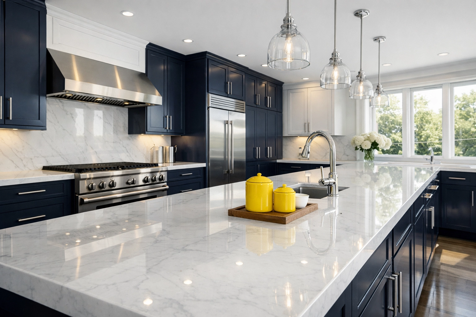 Spotless luxury kitchen in Springfield showing the high standards of a professional deep cleaning MA service.