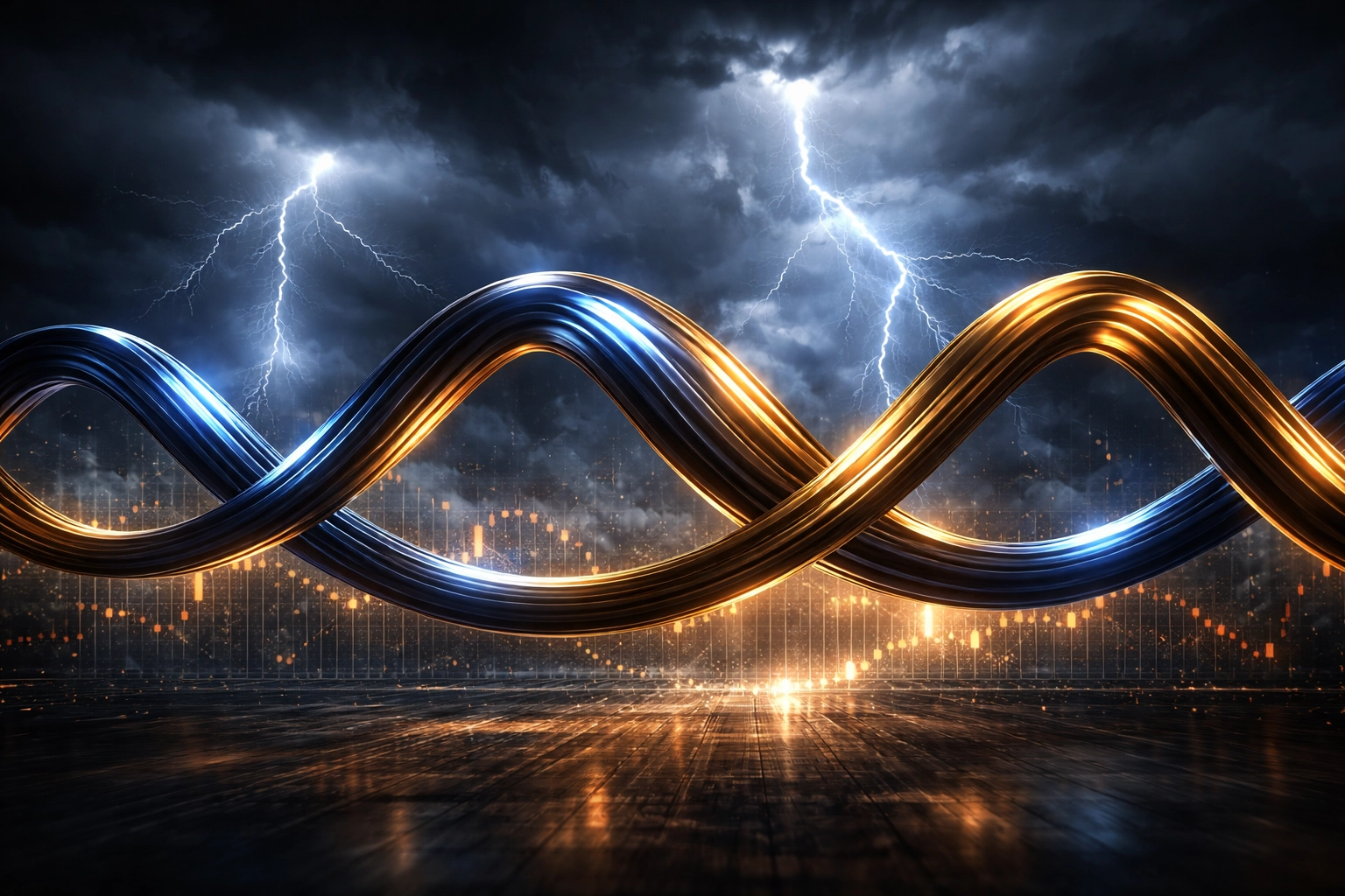 Visualization of stocks and bonds moving together, highlighting breakdown in portfolio diversification.