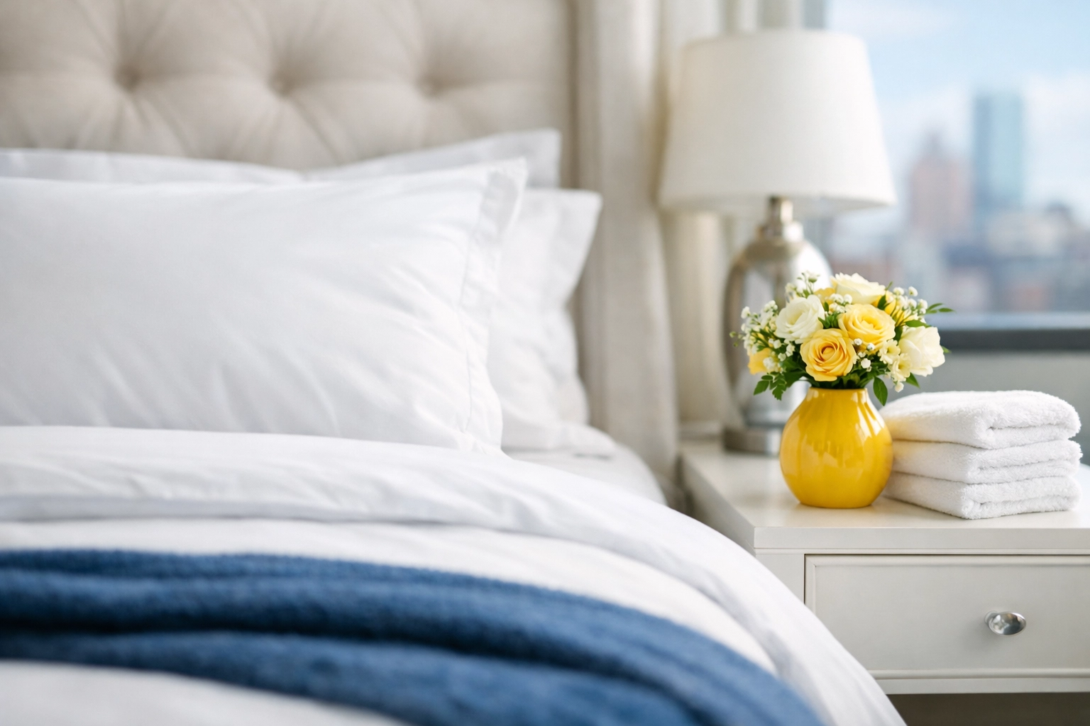 Impeccably detailed luxury bedroom showcasing the high standards of residential professional cleaners Boston MA.