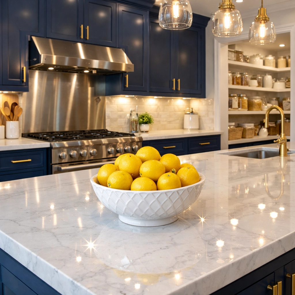 A sparkling deep-cleaned luxury kitchen showing high-end house cleaning Quincy MA results.