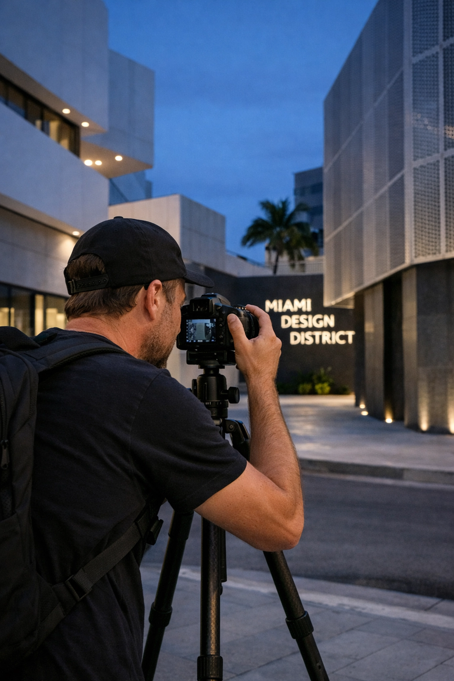 Professional photographer shooting modern architecture in Miami to land high-end photography jobs.