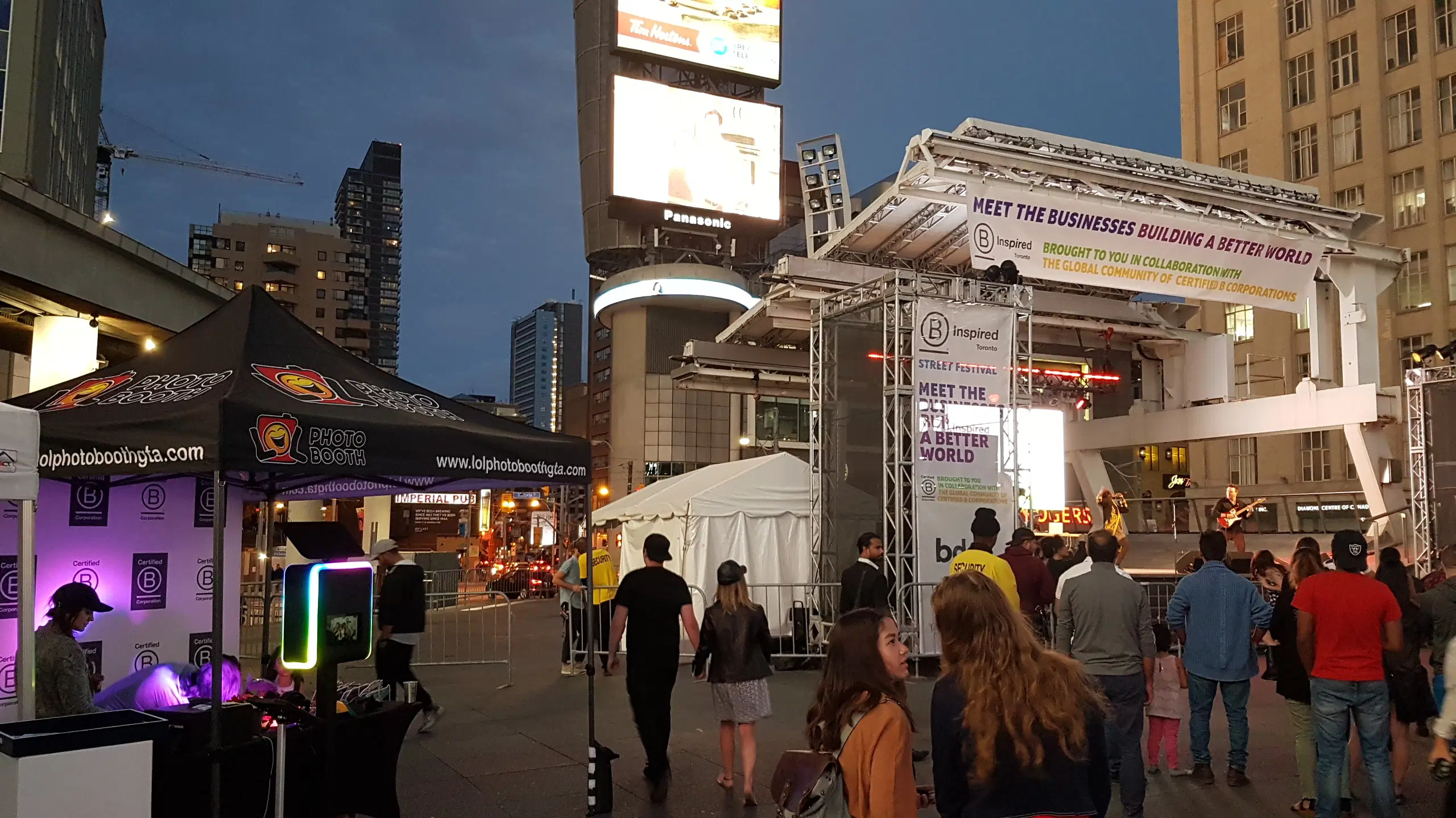 LOL Photo Booth GTA branded activation at a high-traffic festival in Dundas Square, Toronto