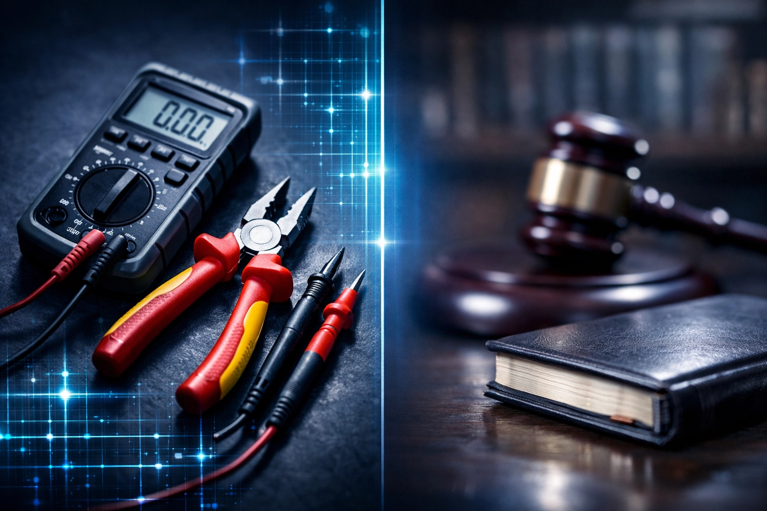 Specialized industry tools and legal gavels representing niche-specific local SEO expertise.