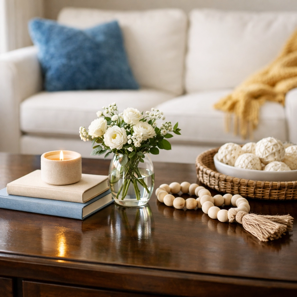 A spotless and organized Westford living room reflecting high-quality professional house cleaning.