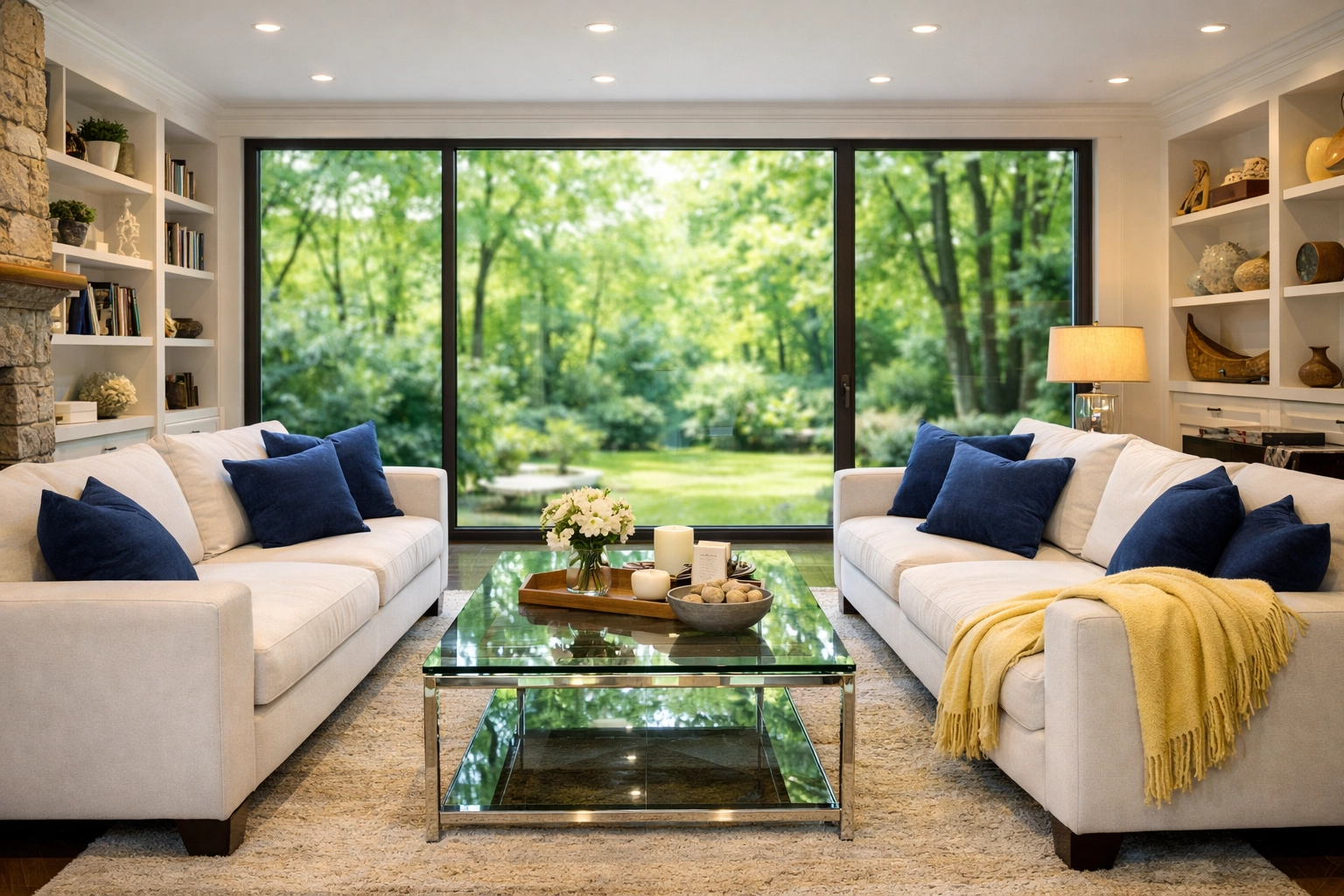 A pristine, dust-free living room in Wellesley after an expert deep cleaning Wellesley MA session.