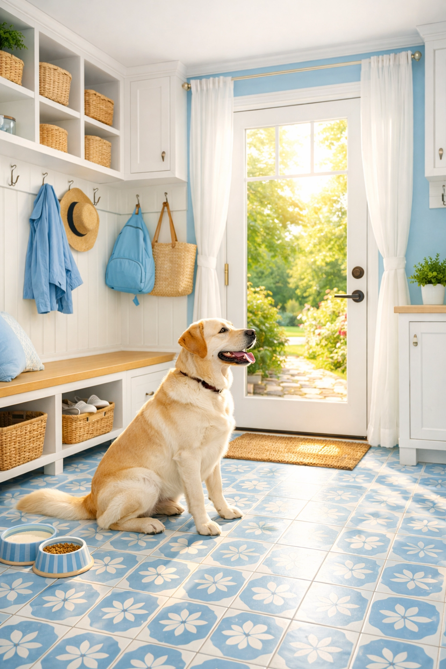 Pet-friendly house cleaning in Longmeadow showing an immaculate mudroom safe for the whole family.