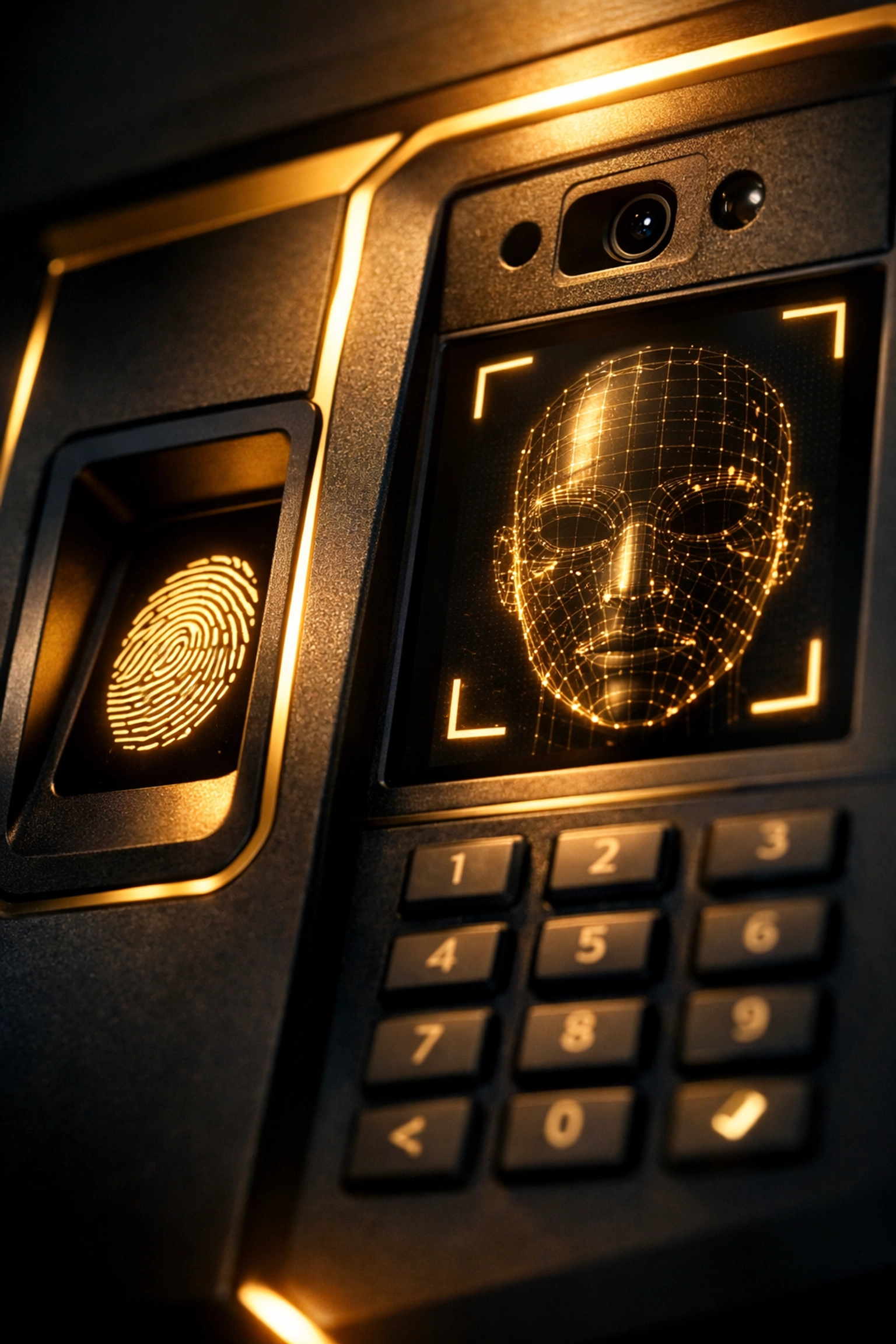 Biometric authentication scanner demonstrating multi-factor authentication security control