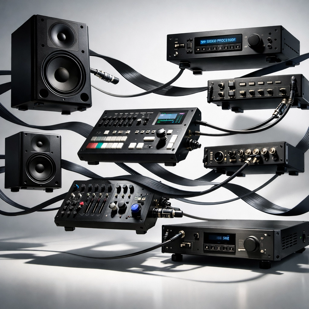 Modular church AV equipment components demonstrating scalable worship technology system