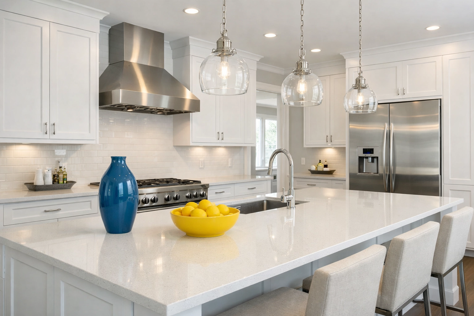 A sparkling clean luxury kitchen after a professional move-out cleaning Worcester MA service.