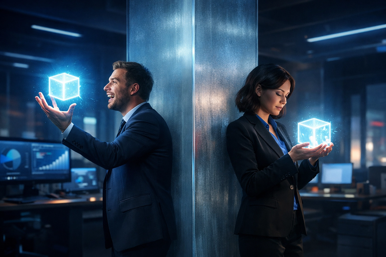 Visualizing Zoho CRM data silos where two salespeople unknowingly create duplicate lead records.