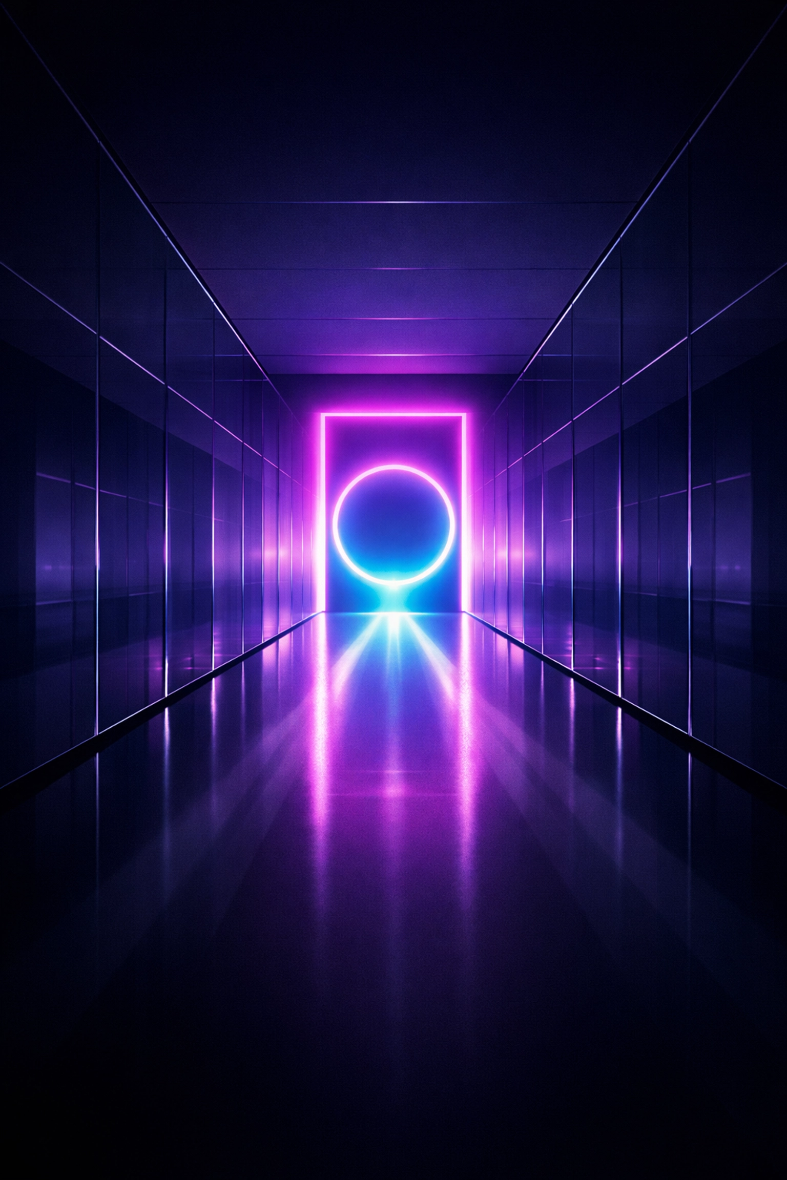 Dark corridor leading to a bright portal, symbolizing a clear path to higher Google visibility