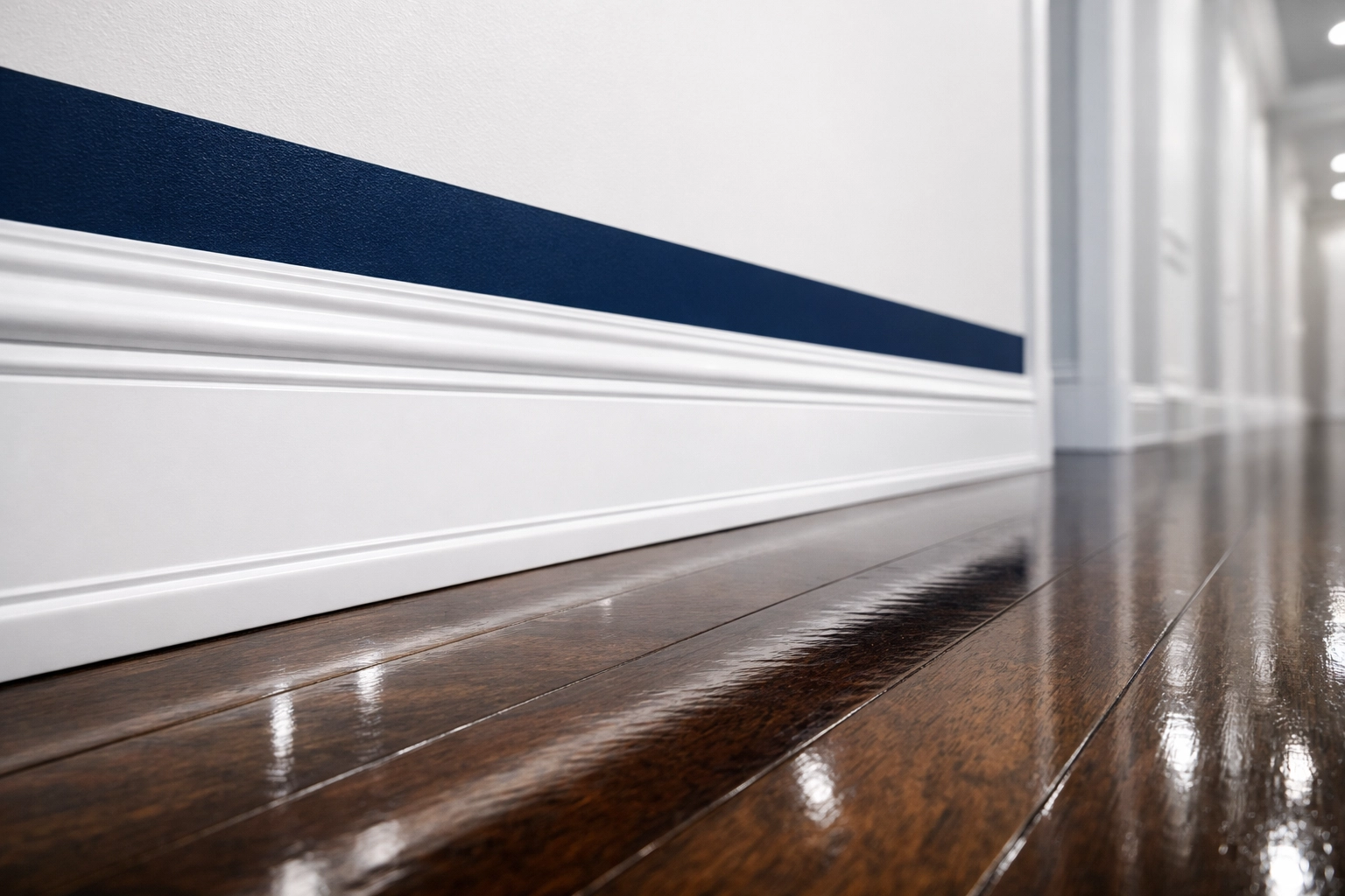 Perfectly clean baseboards in a high-end home, a result of professional apartment cleaning Boston.