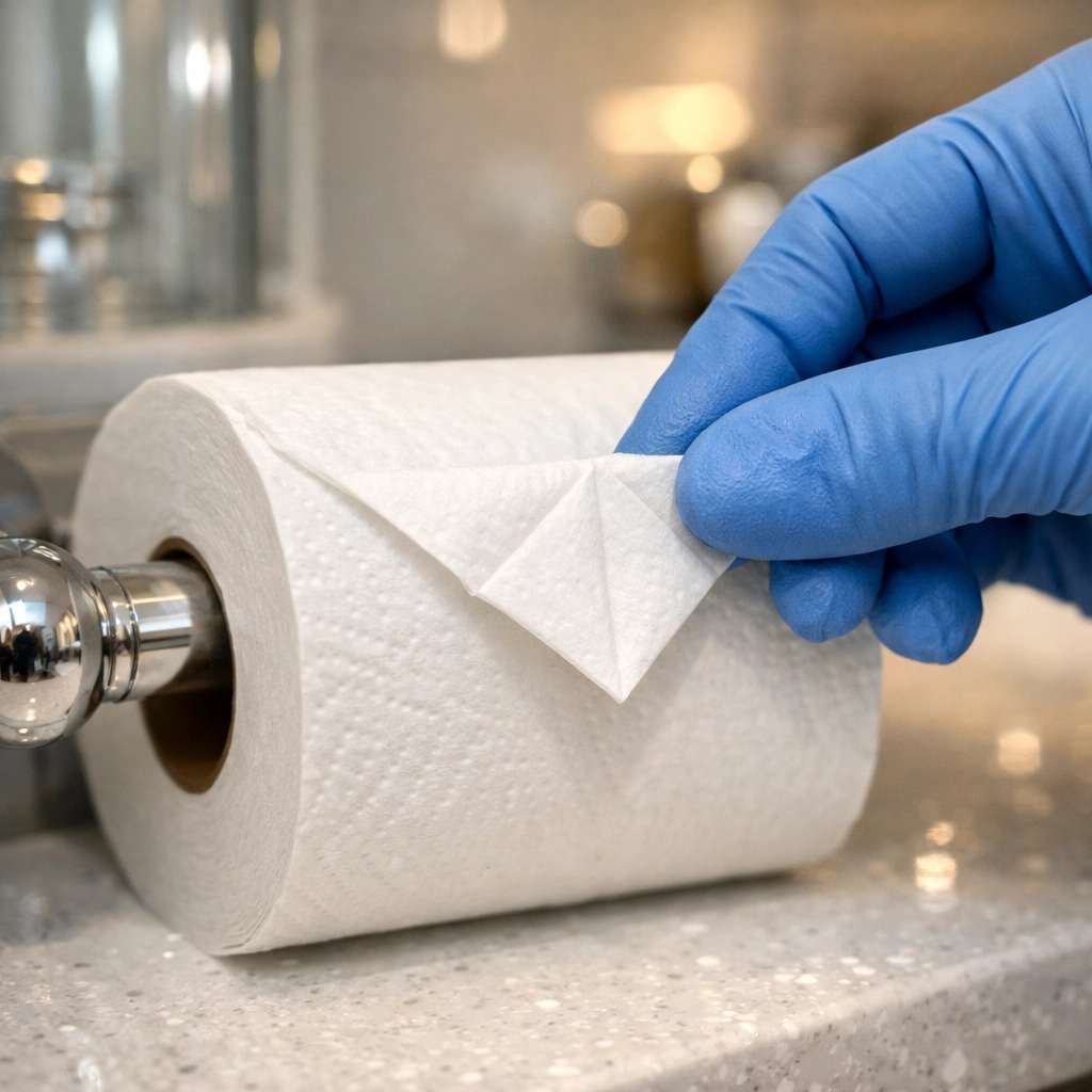 Meticulous detail in a luxury bathroom showing the professional touch of a Leominster maid service.