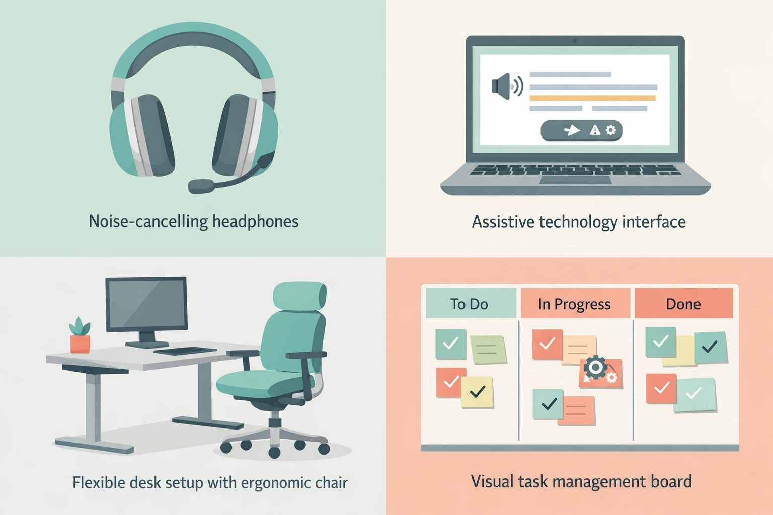 Workplace accommodations and assistive technology tools for neurodiverse employees
