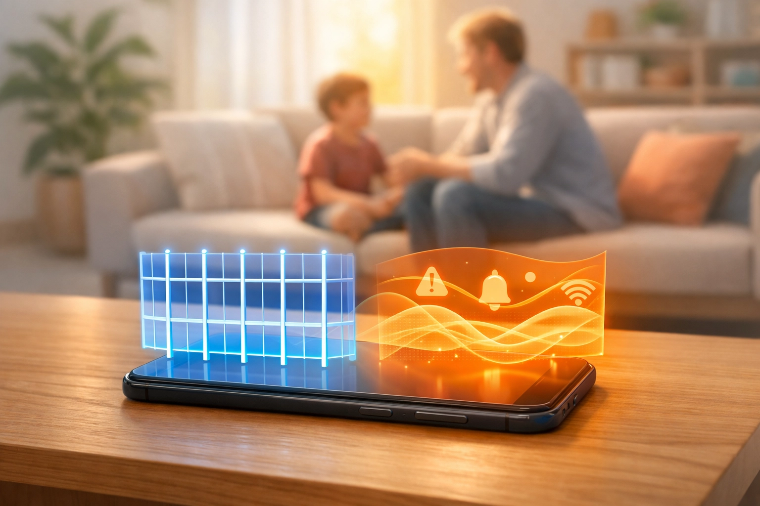 Digital parenting comparison showing fence-based boundaries and alert-based monitoring approaches