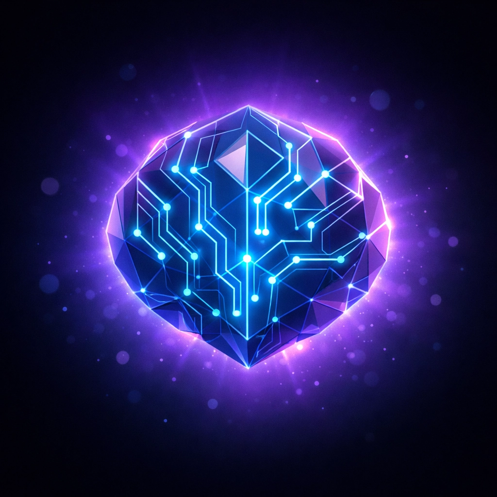 A futuristic glowing AI core illustrating fast processing for smart AI receptionists.