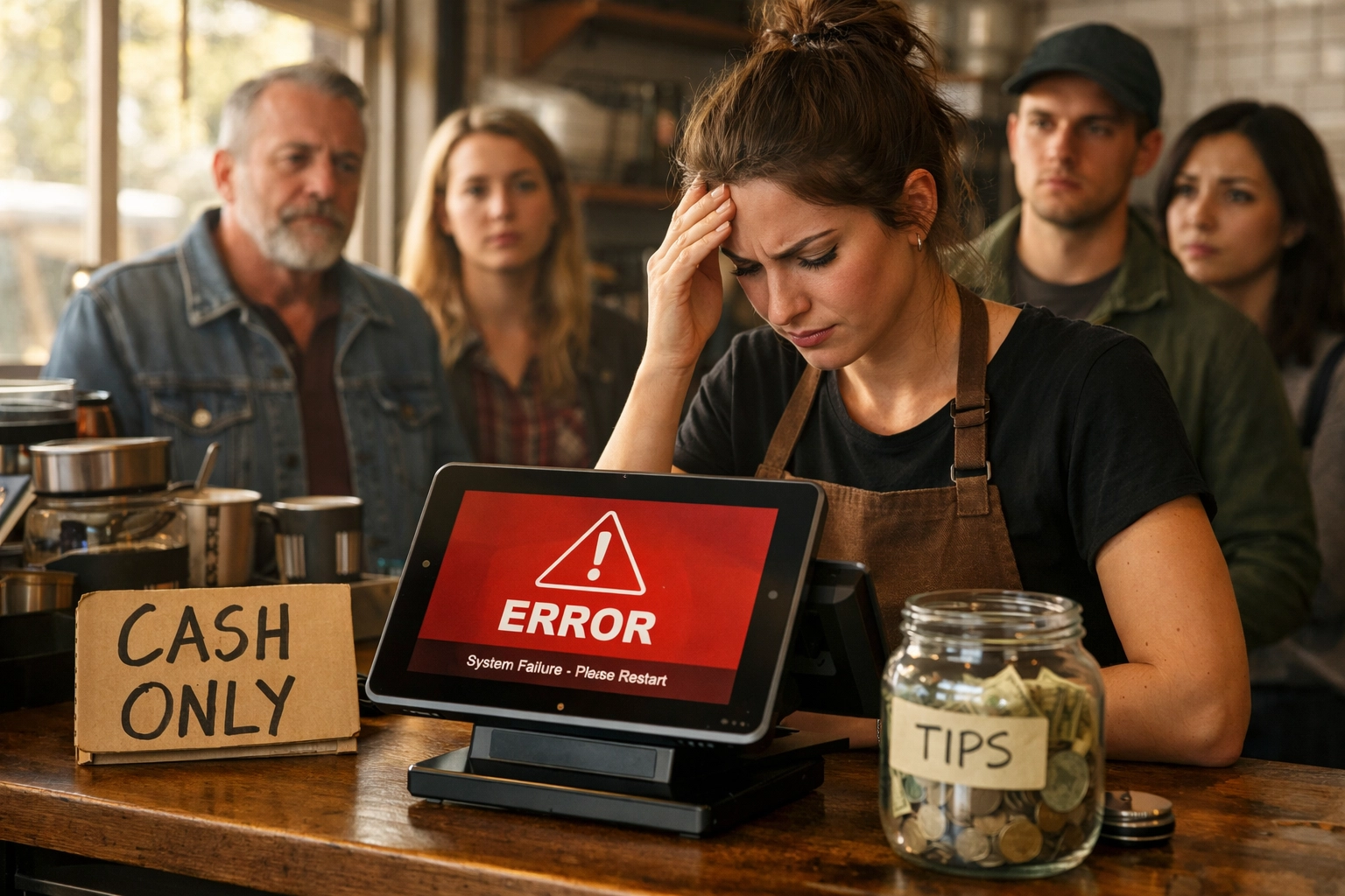 Small business coffee shop forced to accept cash only during Verizon service disruption