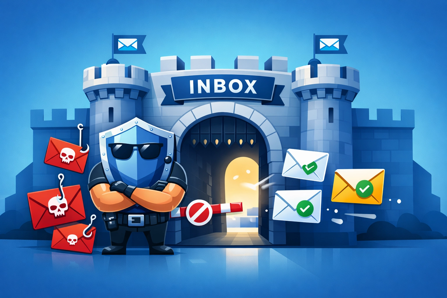 Email security system blocking malicious phishing attempts while allowing legitimate business messages