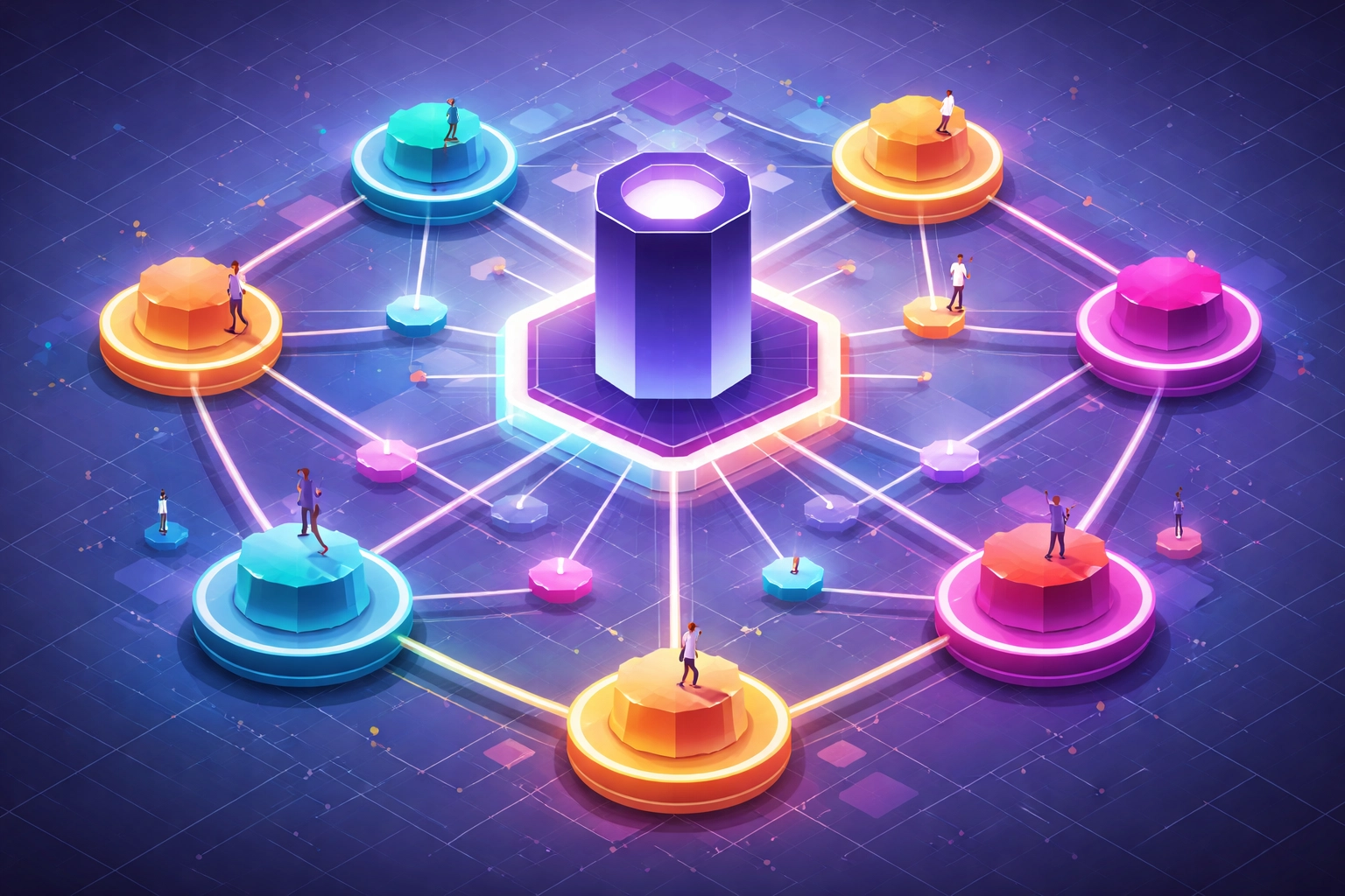 Graphical representation of SEO topic clusters and interconnected content for topical authority.
