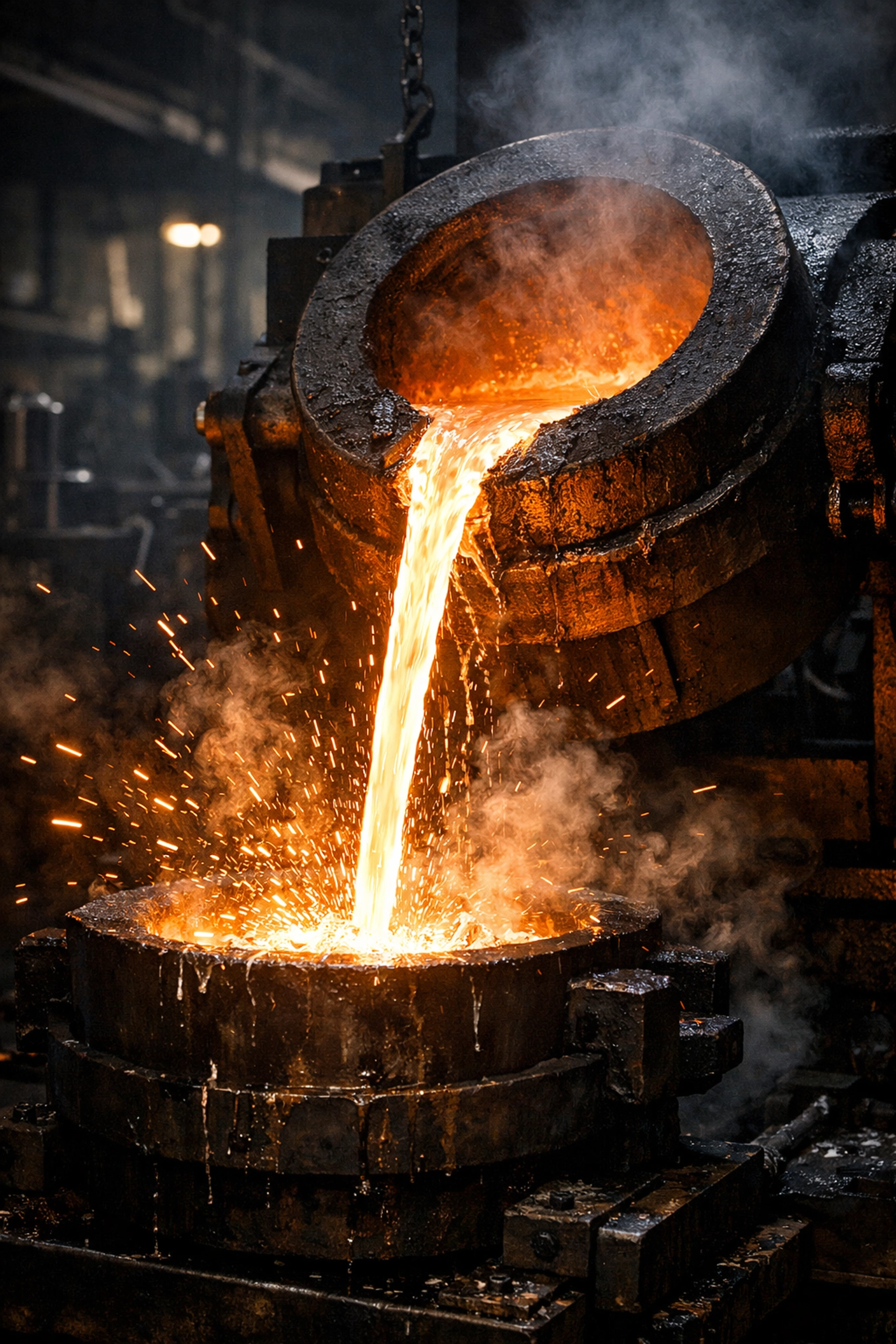 Molten silver in a smelting furnace during the official destruction of 1964 silver dollars.
