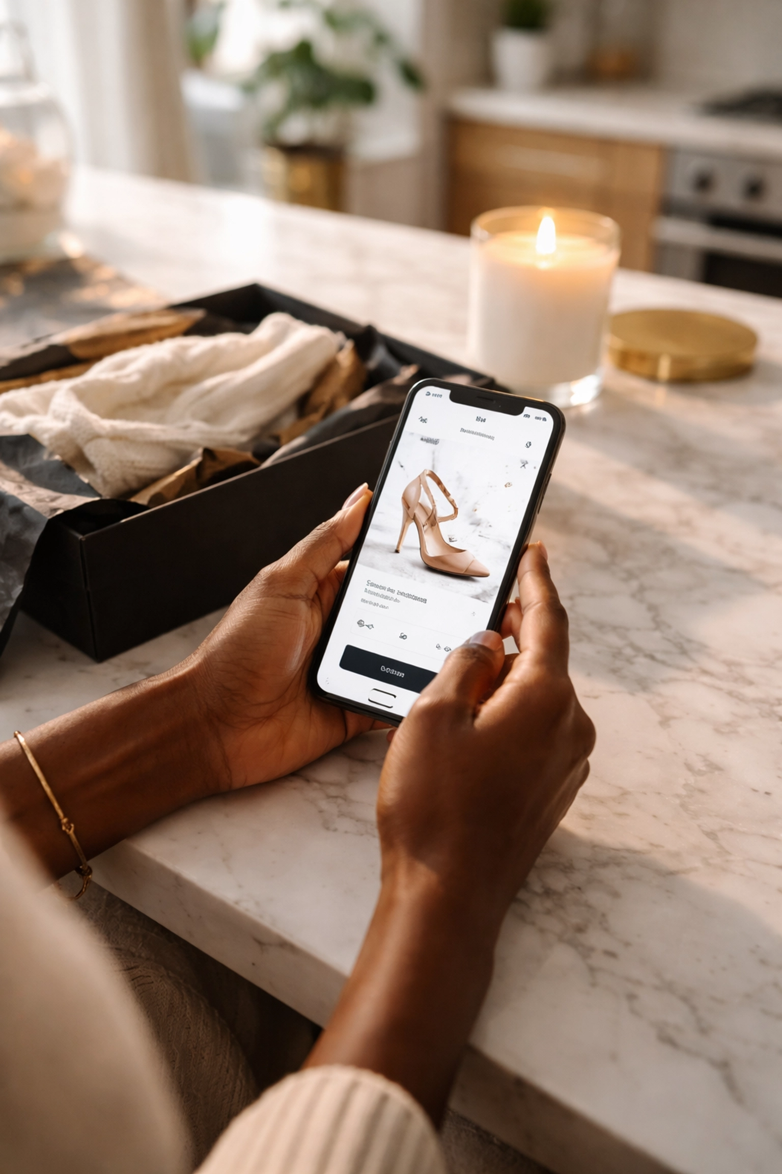 Black Wall Street's Legacy Matters: How to Buy Black and Build Community Wealth Today Black woman shopping Black-owned online, receiving a luxury package, supporting community businesses