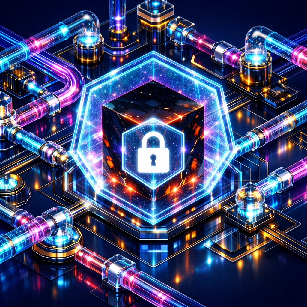 Sichere RAG Vektordatenbank mit digitalem Schutzschild für Datenschutz in der KI.