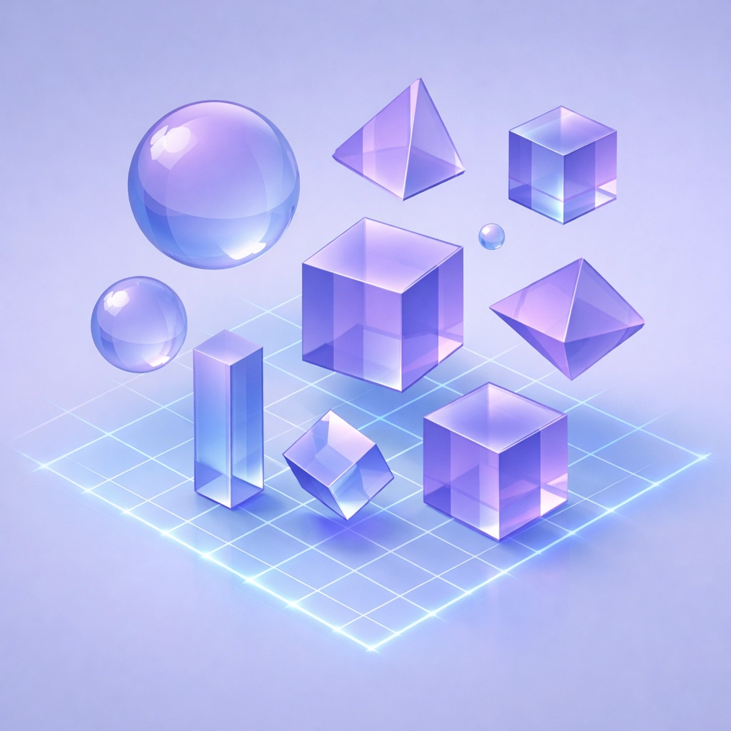 Sleek geometric shapes on a digital grid representing the structure of a workplace accommodations audit.