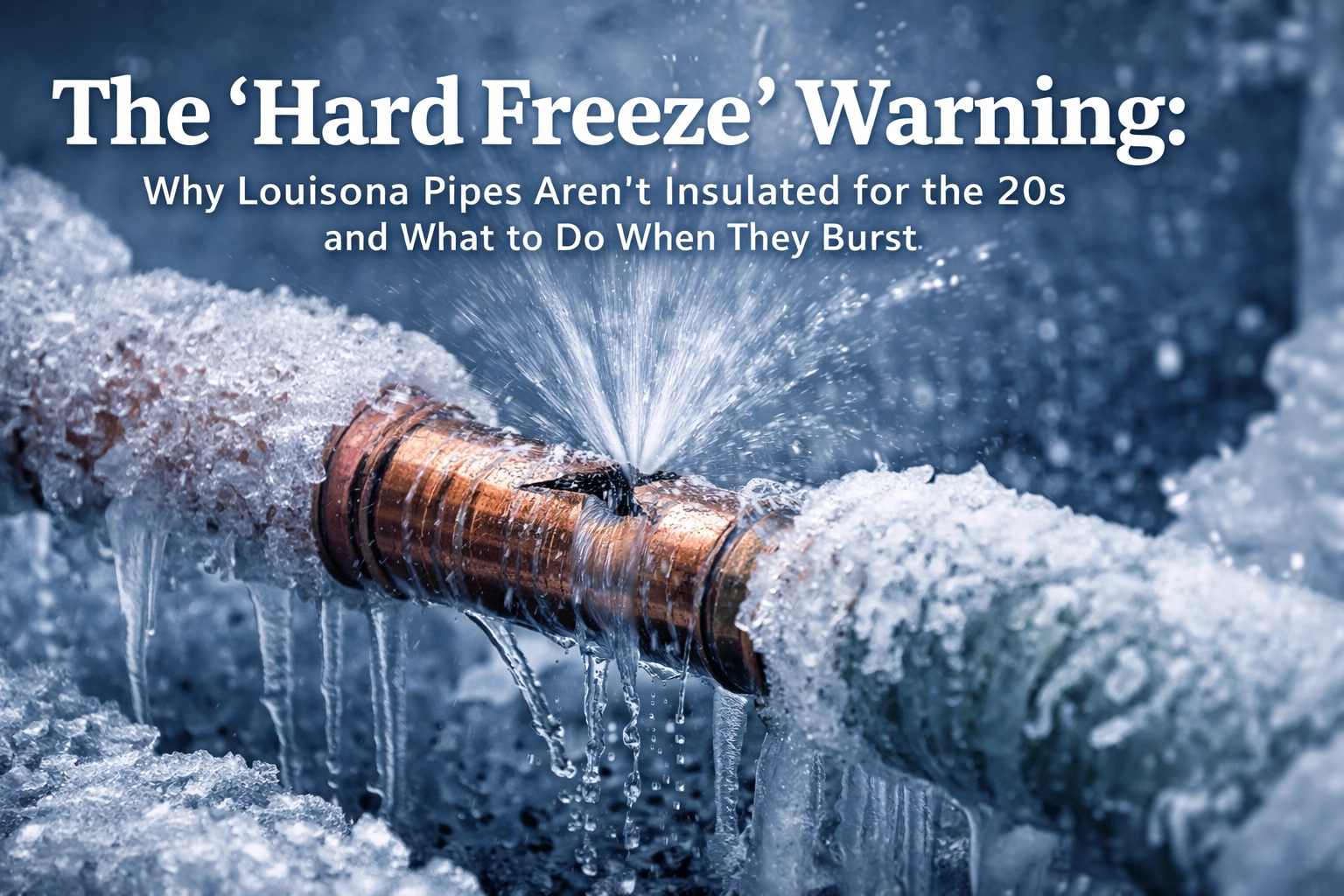 [HERO] The 'Hard Freeze' Warning: Why Louisiana pipes aren't insulated for the 20s and what to do when they burst.