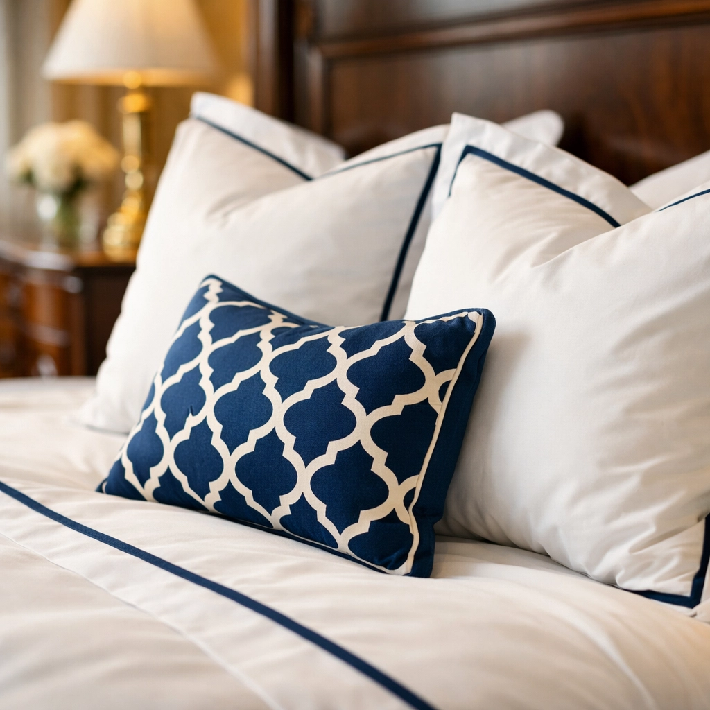 Perfectly detailed luxury bedroom linens representing reliable residential cleaning Massachusetts.