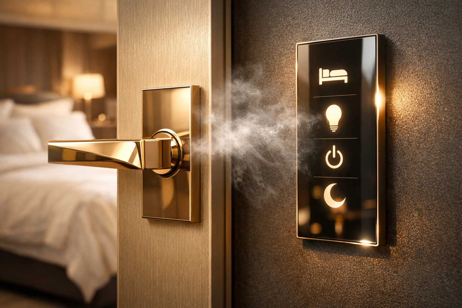 Detailing high-touch areas like designer door handles for total estate sanitization.