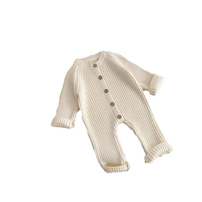 Beige Storybook Knitted Jumpsuit