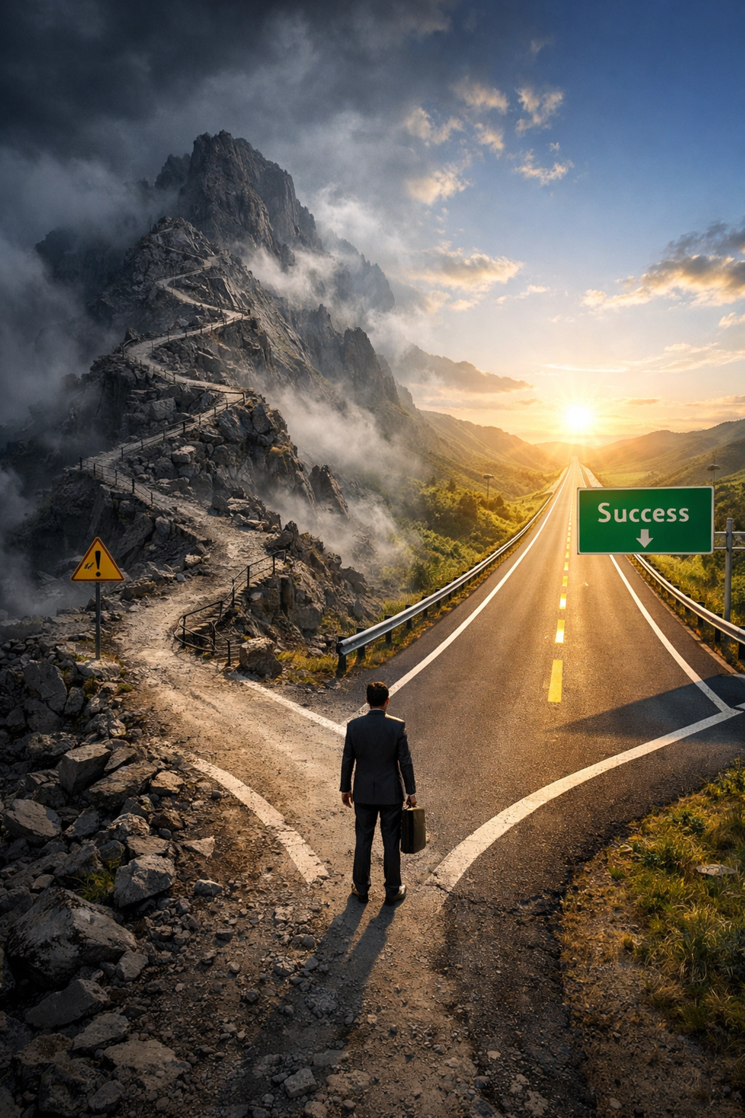 Two paths representing custom software development versus workflow automation for small businesses