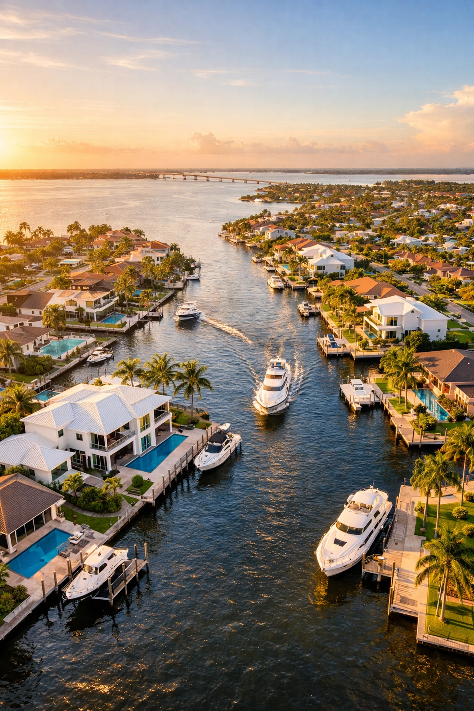 Cape Coral Southeast quadrant waterfront estates with saltwater canal access and boat docks