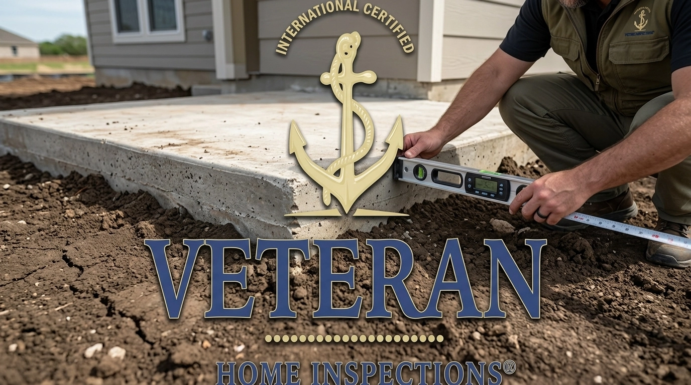 A close-up of a new concrete foundation in San Antonio, showing the expansive clay soil that can cause structural shifting if not properly managed.