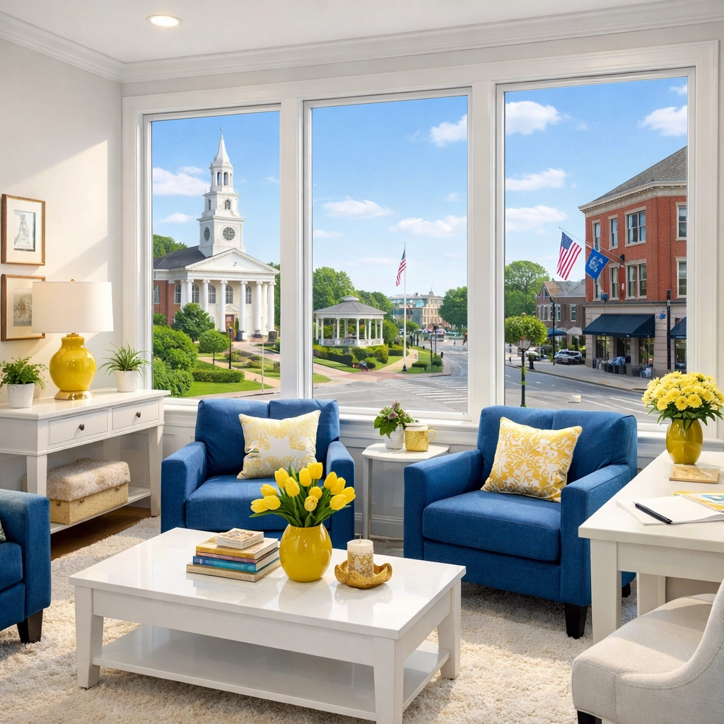Bright and clean Winchester boutique office suite with spotless windows and dust-free surfaces.