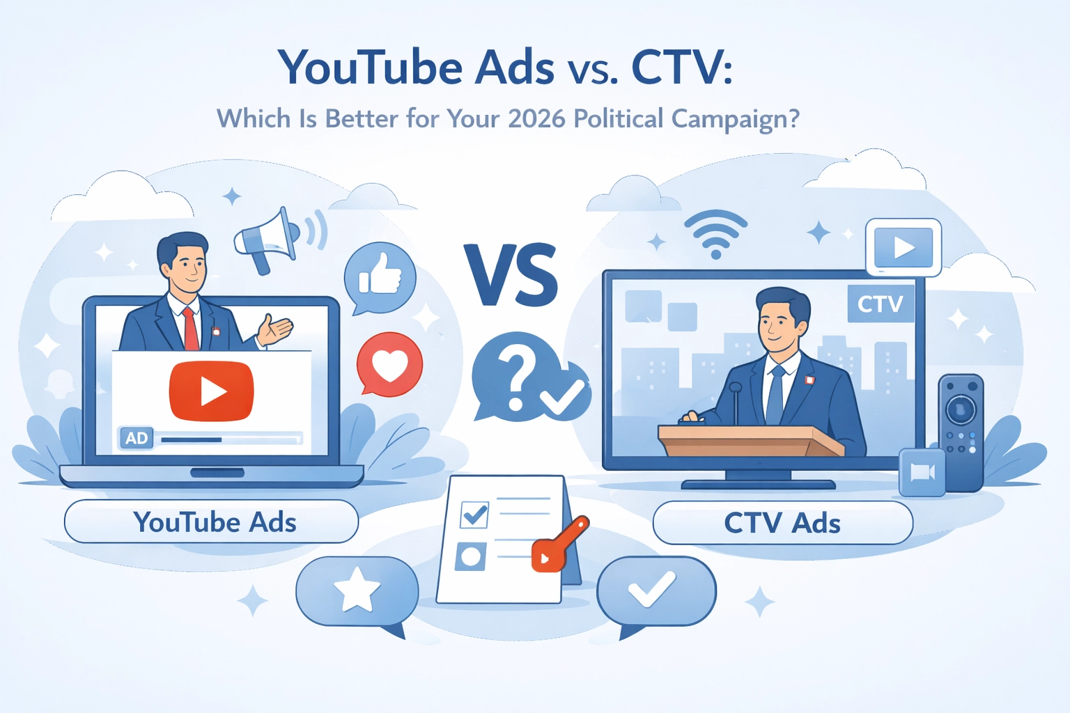 [HERO] YouTube Ads vs. CTV: Which Is Better for Your 2026 Political Campaign?
