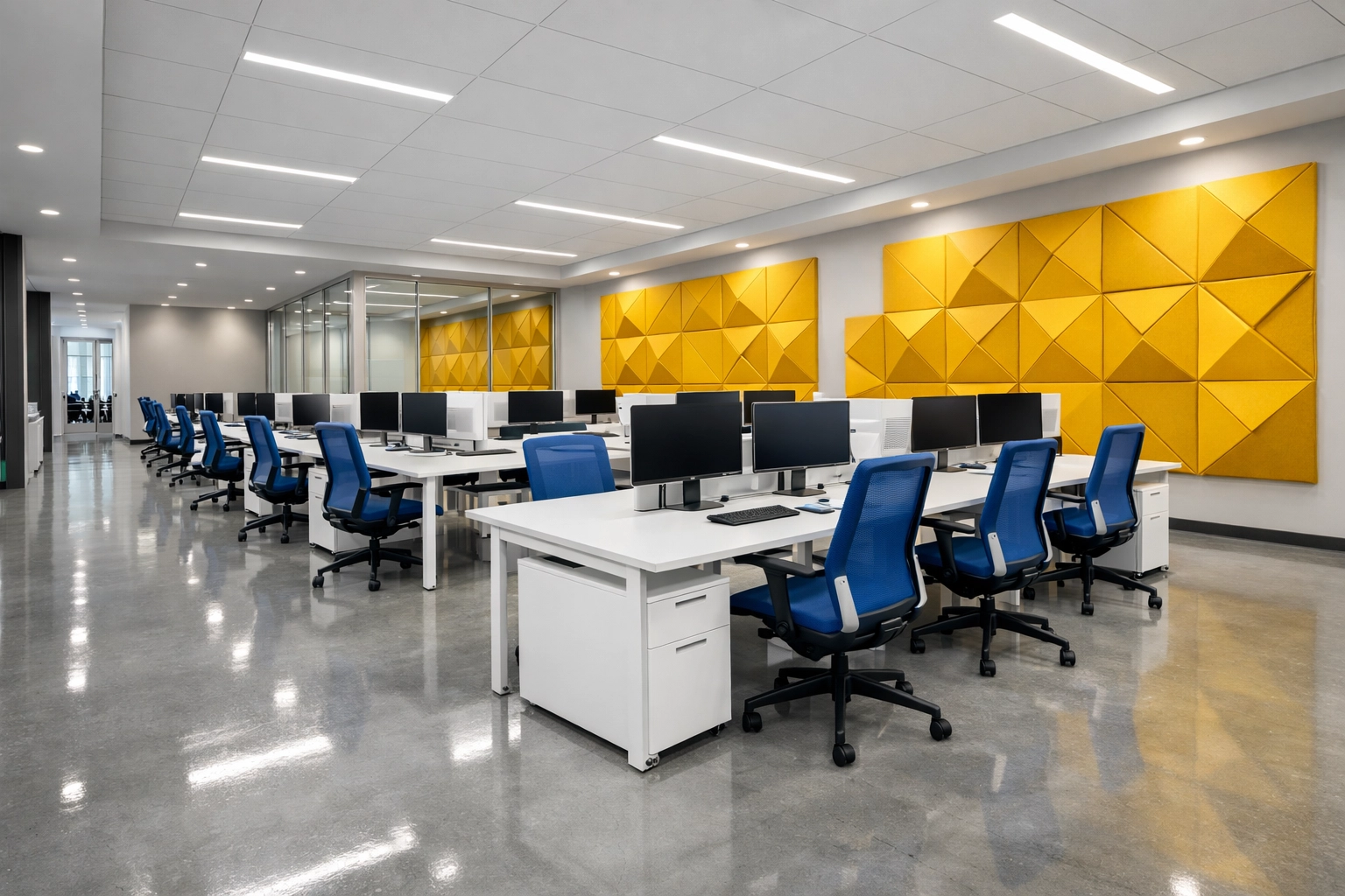 Modern sanitized office workspace showcasing efficient Nashua house cleaning for local businesses.