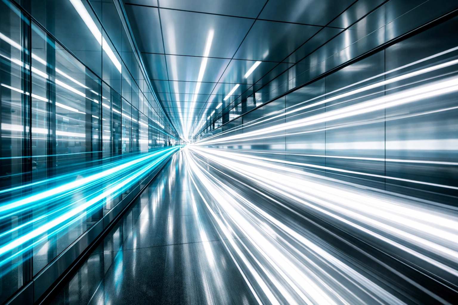 Vibrant light trails symbolizing organizational velocity and fast-paced strategic decision-making.