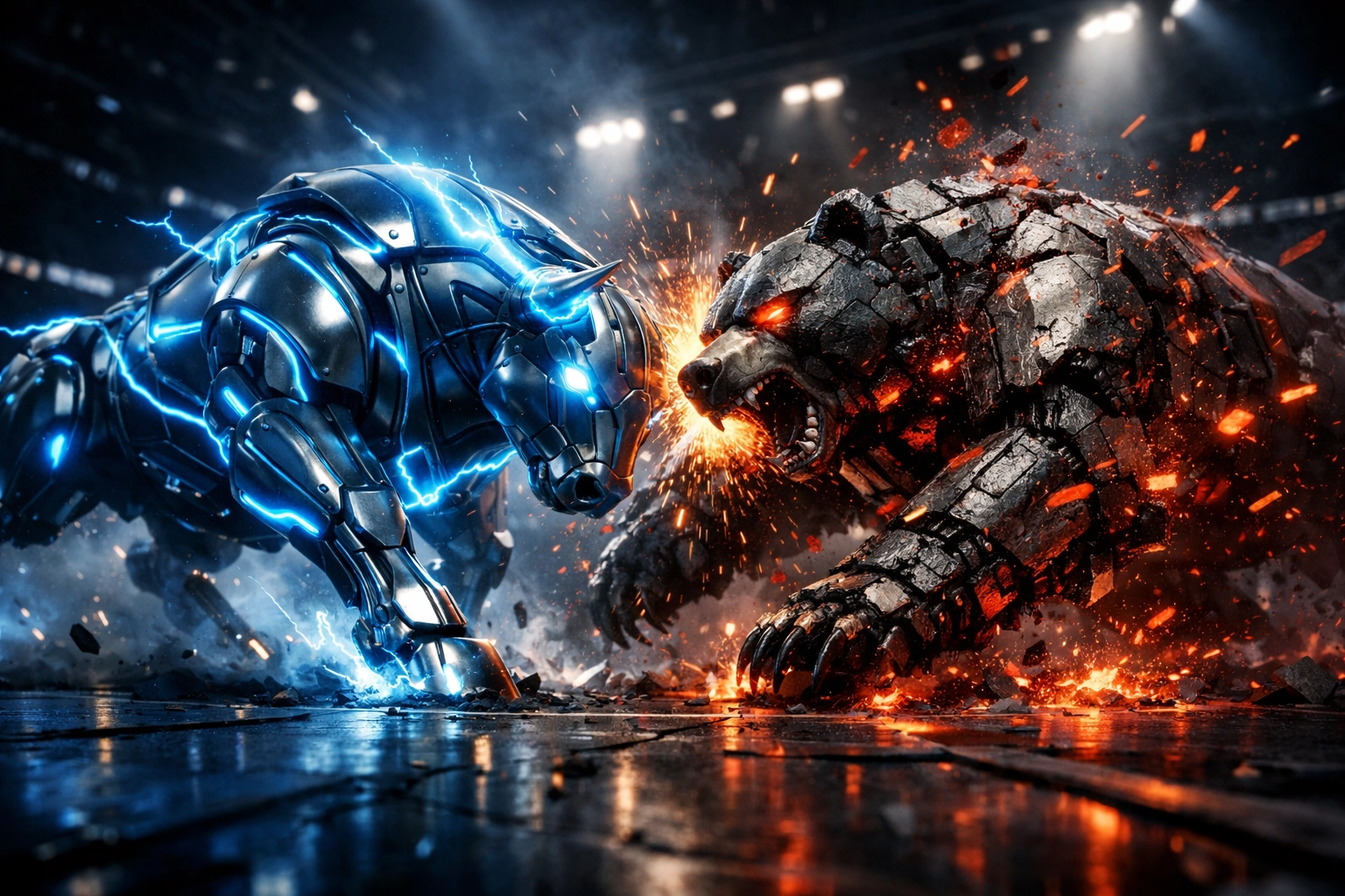 Bullish Detroit Pistons and Bearish Golden State Warriors market sentiment clash in this NBA AI prediction visual.