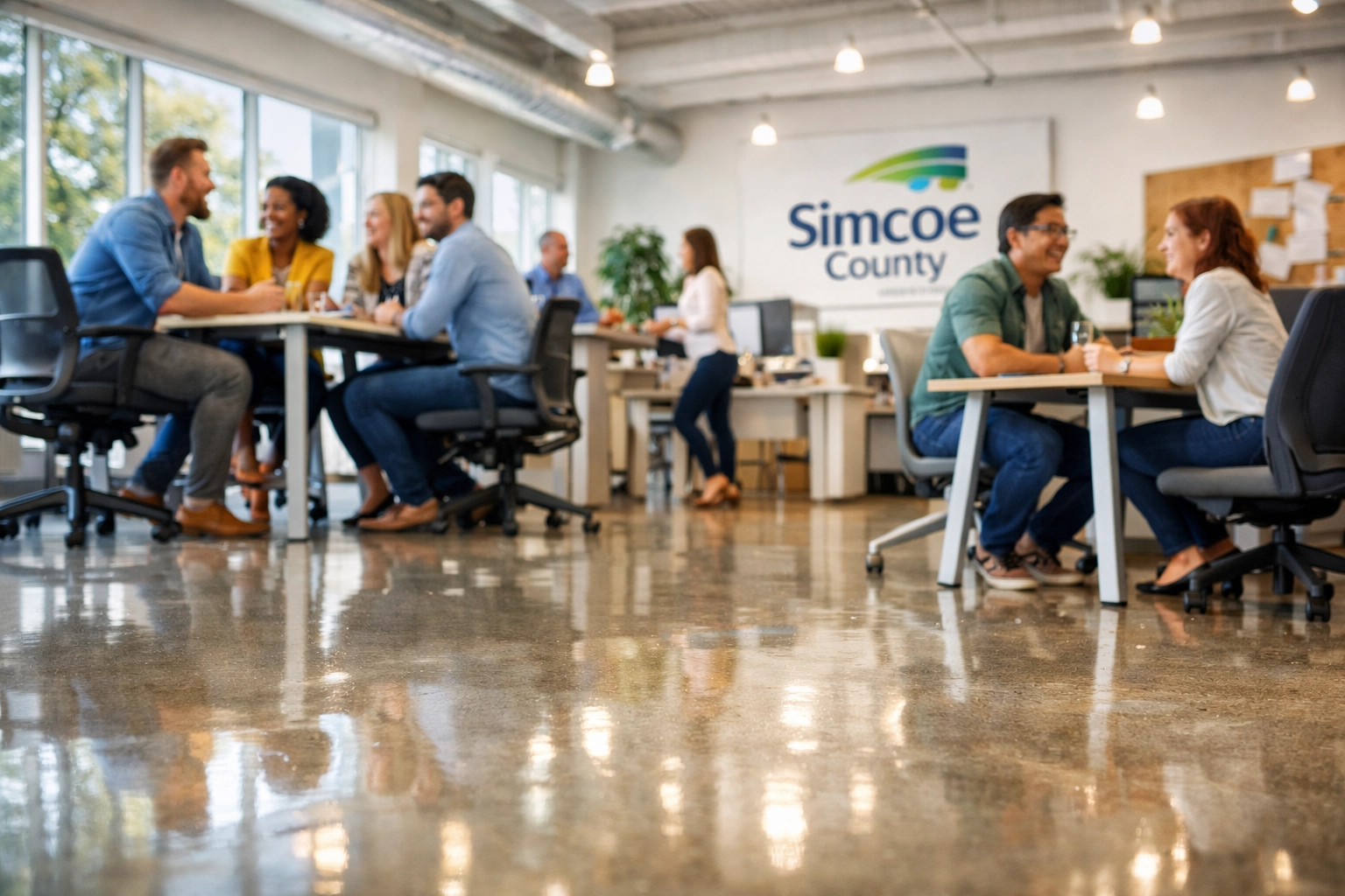 Clean and healthy workplace in Simcoe County maintained by professional office cleaning services.